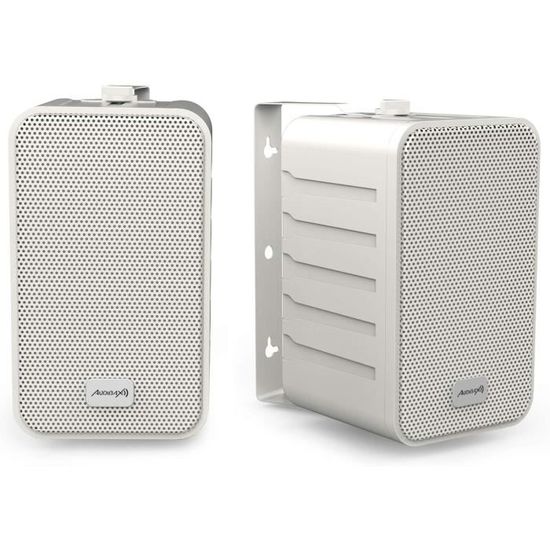 Audibax Pícolo PR-41W Pareja De Altavoces Estantería HiFi Y Sonorizacion Con Soporte De Pared 75w Blancos