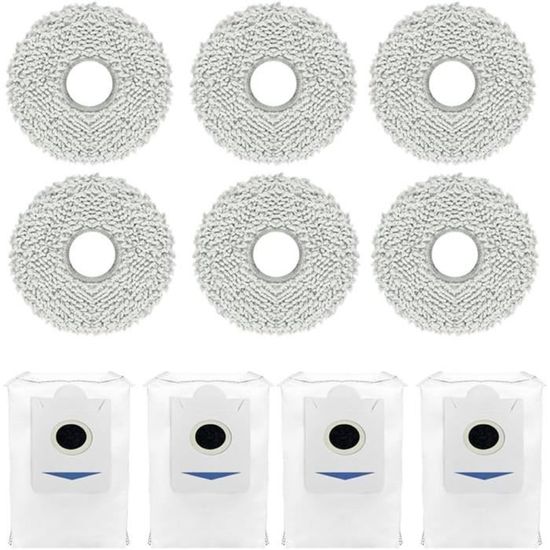 Lot De 8 Lingettes Microfibre Lavables Pour ECOVACS WINBOT Mini - Compatible W-CC02-0012 - Réutilisables 2-3 Mois - 6