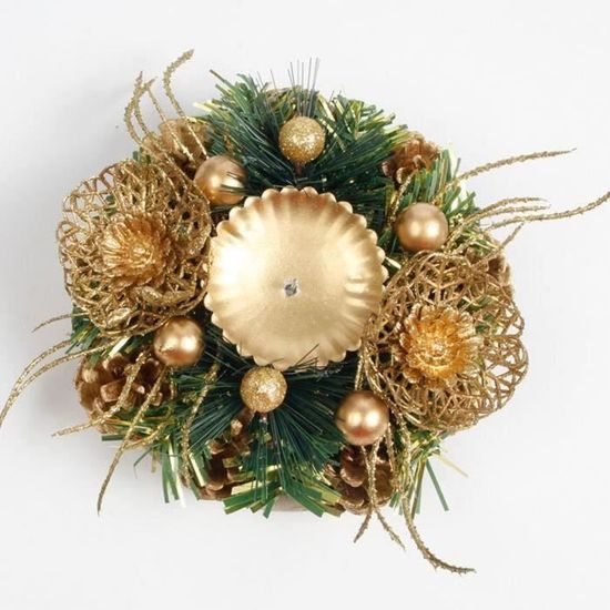 Bougeoir De Noël En Bois Décoré - Décoration De Table Féerique Pour Intérieur - Cadeau Festif