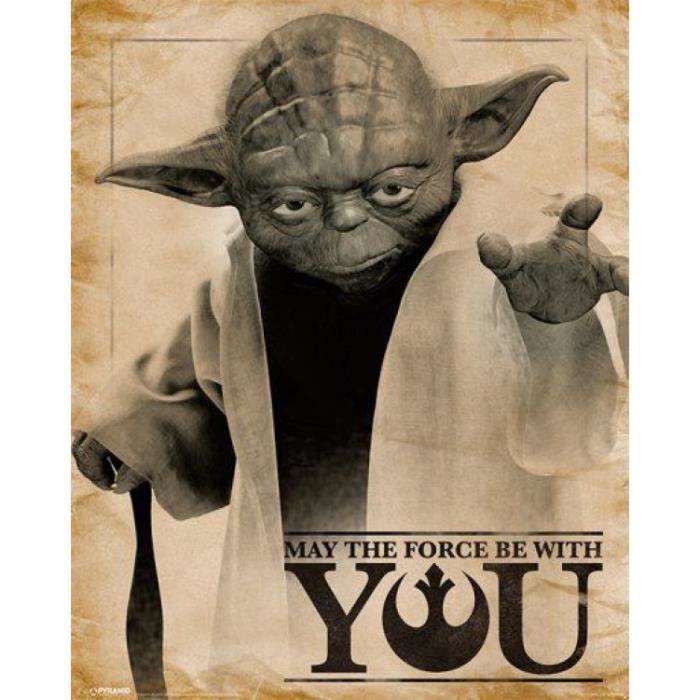 Mini Poster Star Wars Yoda, Que La Force Soit Avec Toi (50 x 40 cm) Cdiscount