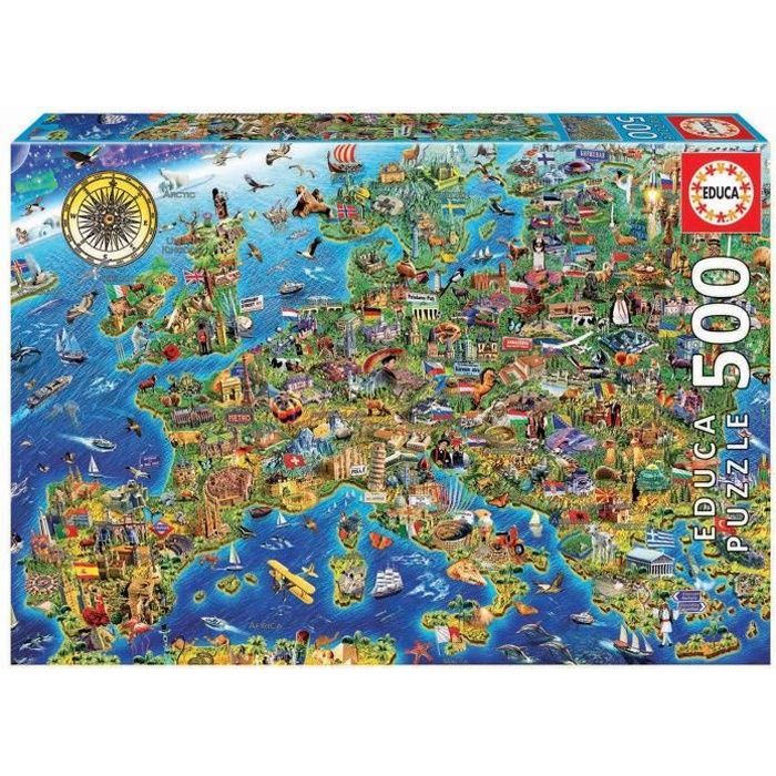 Puzzle EDUCA La Folle Carte d Europe 500 pi ces Th me