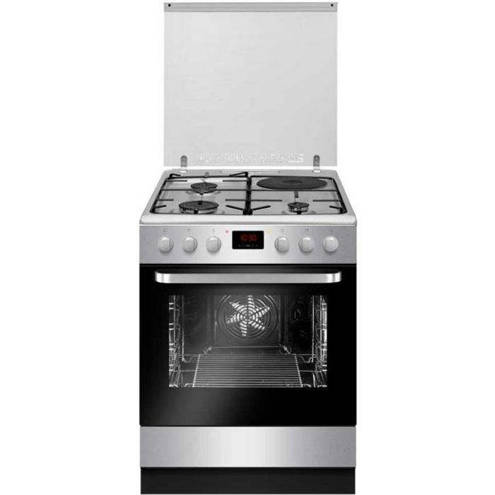 Amica - cuisinière mixte 65l 4 feux inox - acm3504x
