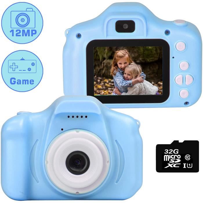 Kids Camera 1080P 12 MP Dual Selfie Photo / Vidéo HD Appareils Photo numériques, 2.0 -IPS Screen Antichoc Enfant Appareil Photo num