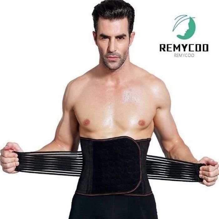 Ceinture Abdominale Homme Réglable Ceinture Musculation Solide Maintien Meombaire Soutien de Dos Prévenir De Blessure Me72852