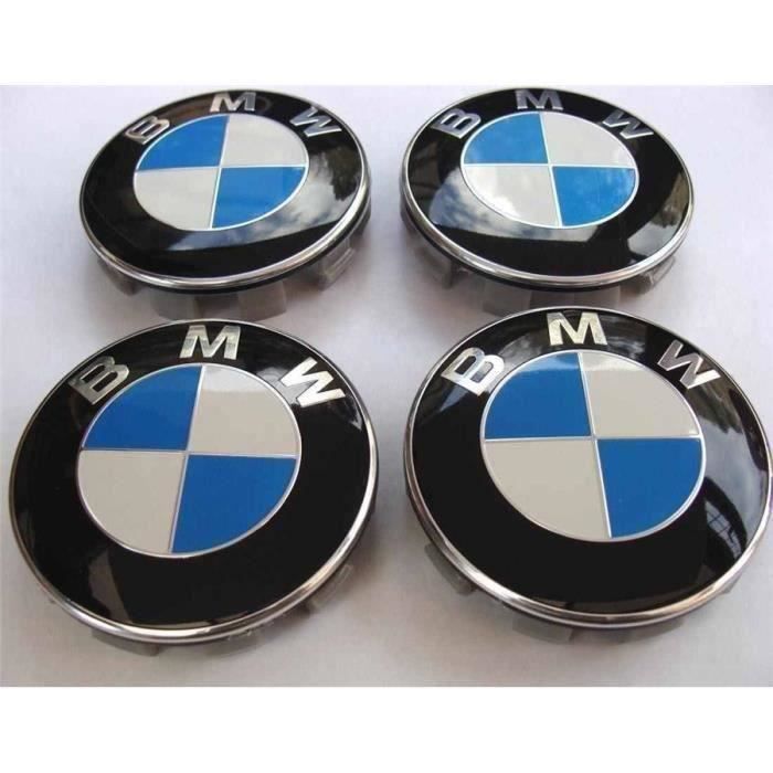 Lot de 4 BMW Logo 56mm BLANC BLEU Centre De Roue Cache Moyeu Jante emblème jantes insigne Cache-moyeux