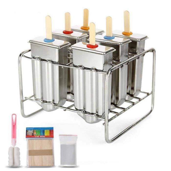 Trousse de moules à sucettes glacées en Gocier inoxydable - 6 machines à glaçons Govec support Go51723