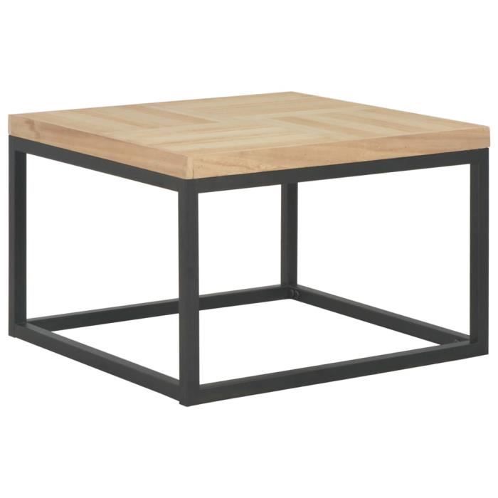 Table basse - Design industriel - en Bois massif - 50 x 50 x 33,5 cm (L x l x H)