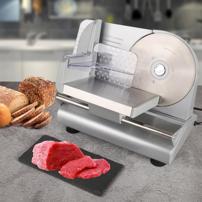 Trancheuse à Viande 100W - 19CM lame en Inox - Gris