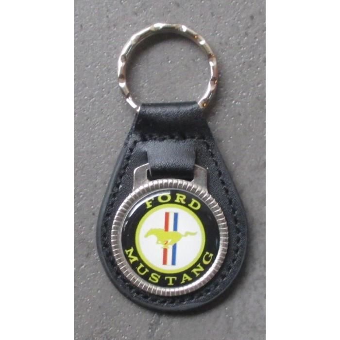 porte clé métal cuir ford mustang cheval logo auto usa