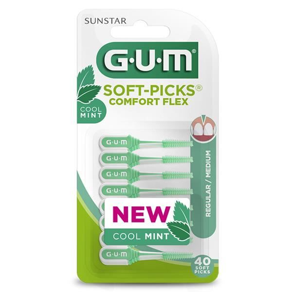 Gum Brossette Interdentaire Soft Picks Confort Flex Medium Menthe 40 unités