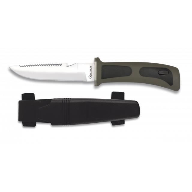 Couteau de plongée Martinez Albainox Albainox Albainox Mango Mango Abs & Rubber & Blade Acier inoxydable 11.5cm Noir Inclut Skinner