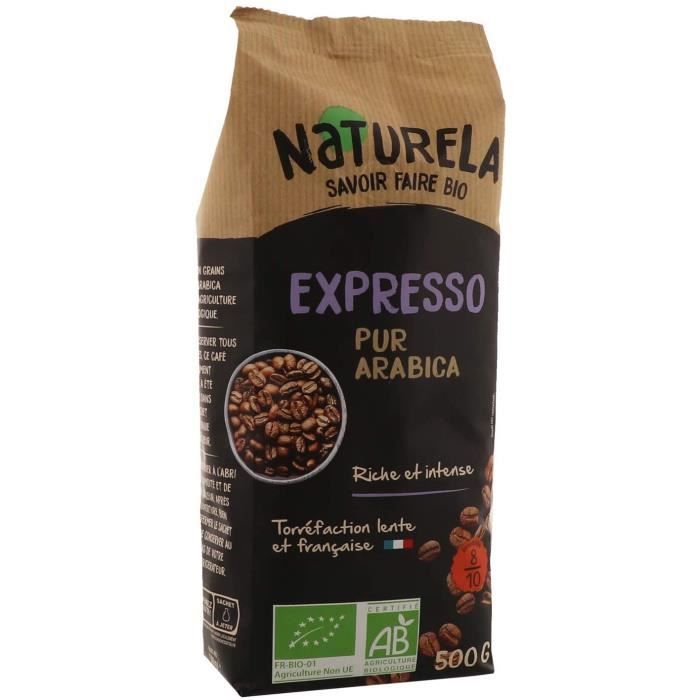 Naturela Café Grains Bio Expresso Pur Arabica - 500 g