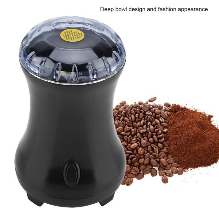 Cikonielf cafetière Machine de meulage de grain de café de mini moulin à café domestique (prise européenne 220-240V noir)