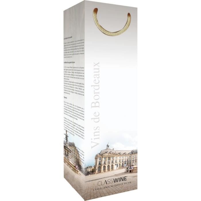 CLASSWINE Pochette pour 1 bouteille vin de Bordeaux Place de la Bourse