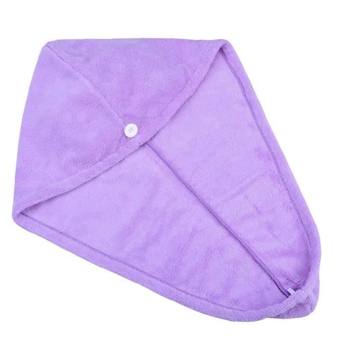 Séchage de cheveux Serviettes Microfibre Séchage rapide Serviettes Soins Serviette Cheveux Enveloppe Casquettes de bain Purple