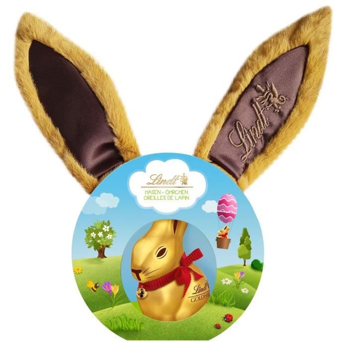 LINDT & SPRÜNGLI Serre-tête oreille et Lapin Or Lait - 50 g