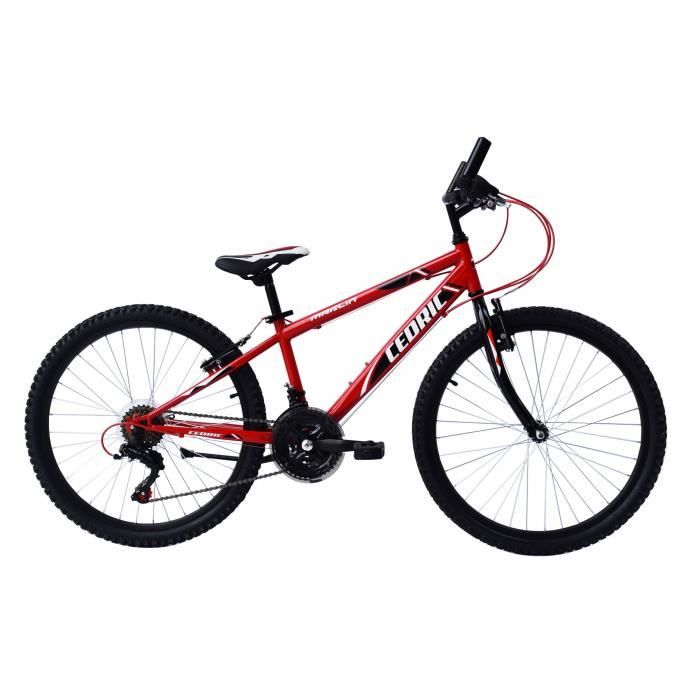 Marlin VTT Hardtail Cedric 24 pouces 28 cm Garçon 18SP V-Brake Rouge