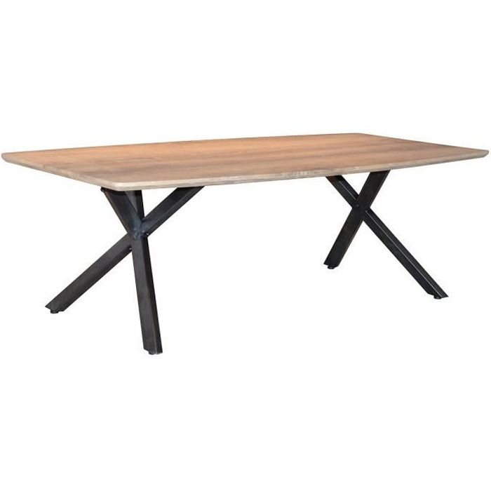 Miliboo - Table basse industrielle effet chêne et métal L120 cm HYGGE