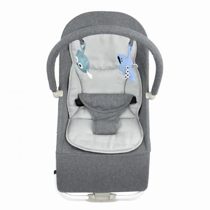 BOUNCER Transat pour bébé de 0 à 6 mois 0-9 kg Gris