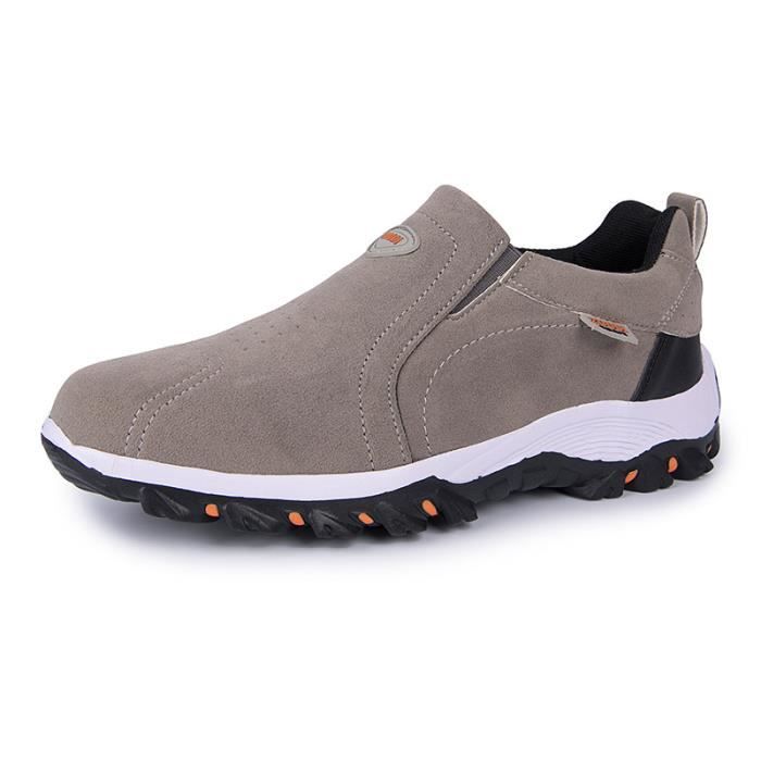 Chaussures Homme,Chaussures de Randonnée Basses Hommes Slip-on,Chaussures de Extérieure Antidérapant Homme,Gris Clair