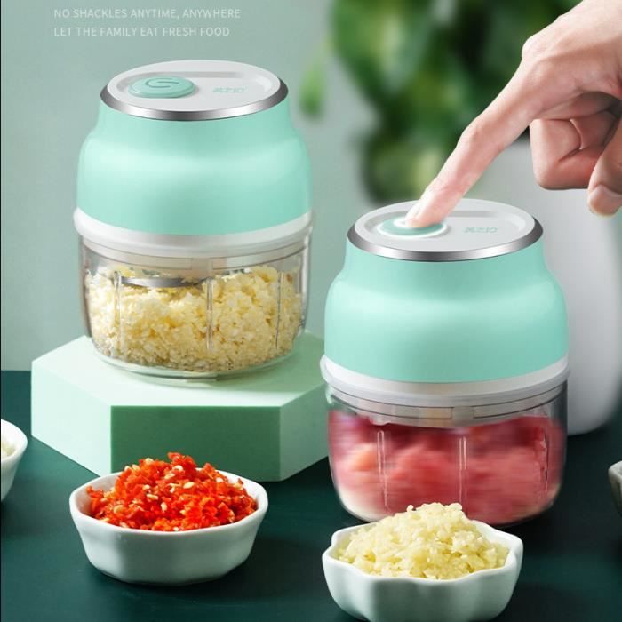 Mini Hachoir Electrique 22W 150 ml,hachoir rechargeable pour l'ail, le gingembre, l'oignon, le poivre
