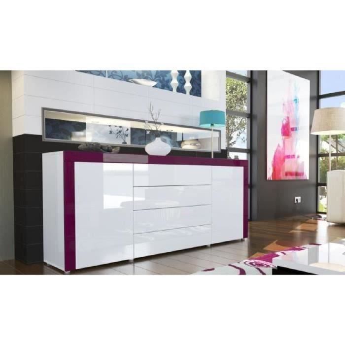 buffet design laqué blanc/blanc/violet
