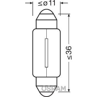 OSRAM Lampe éclairage intérieur halogène Original C5W