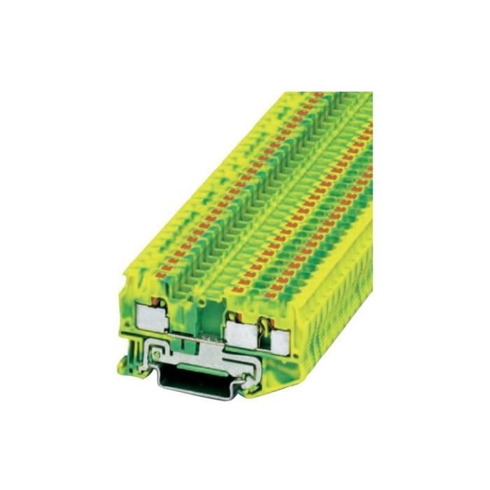 Bloc de jonction vert-jaune (L x l x H) 66.5 x 6.2 x 36.5 mm Phoenix Contact 3211780 PIT 4-TWIN-PE