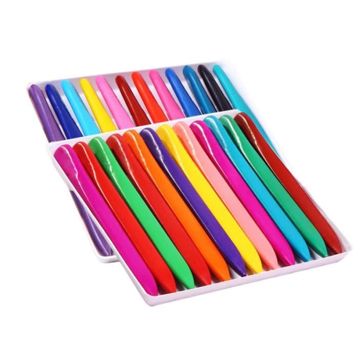 1 ensemble de crayons de cire Triangle Crayola Crayons lavables 24 couleurs enfants papeterie pour EYE-LINER - CRAYON - KHOL