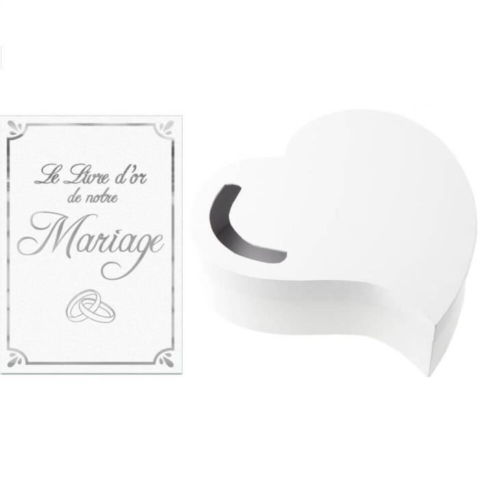 1 Pack Urne mariage coeur et livre d'or vive les mariés R/3841-LDORM