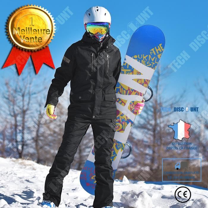 TD® Combinaison de ski chaude, résistante à l'usure, coupe-vent, imperméable, respirante, simple et double planche, pantalon de ski-