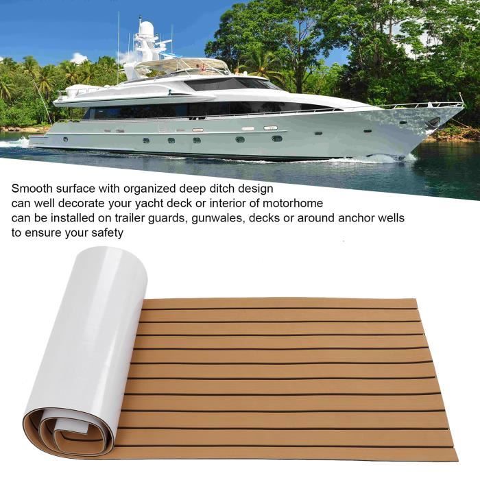 VBESTLIFE Drap de bateau Revêtement de sol pour marin Mousse EVA antidérapante Tapis de sol pour camping-car 240 x 60 cm(or+noir)