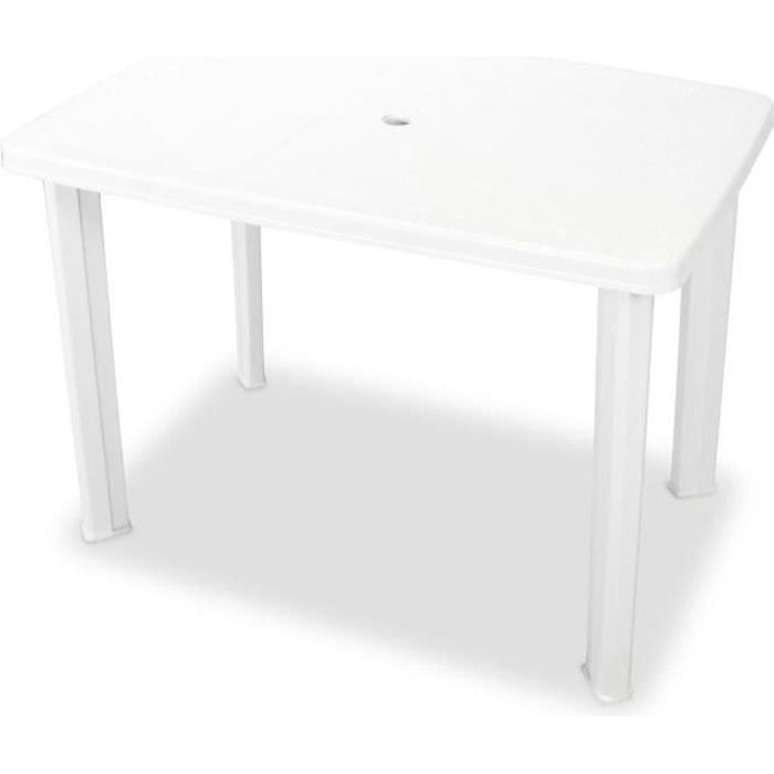 vidaXL Table de jardin Blanc 101 x 68 x 72 cm Plastique