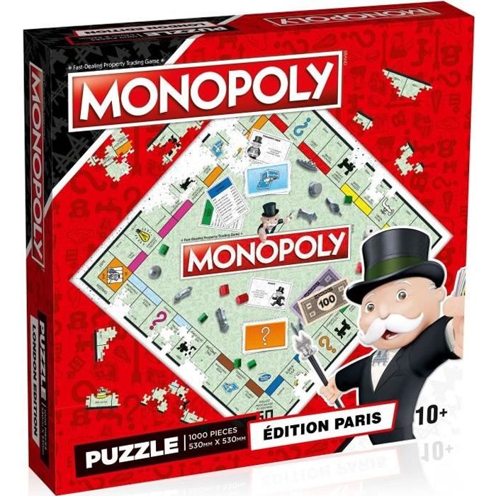 WINNING MOVES Puzzle Monopoly Classique Paris 1000 pièces