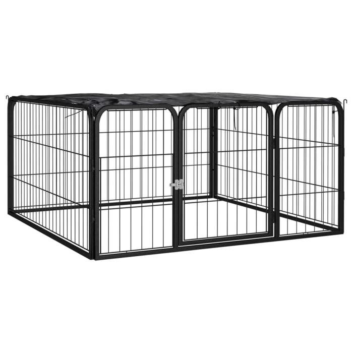 vidaXL Parc pour chien 4 panneaux 100x50 cm Acier enduit de