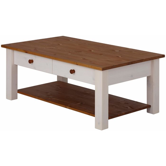 Chicago Table basse en pin blanc miel Chicago Table basse en pin blanc miel