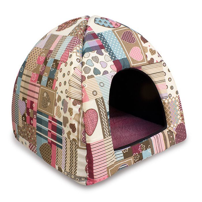 Arquivet Igloo Coeurs Et Rayures Pour Chats Et Chiens 45X45X40 Cm