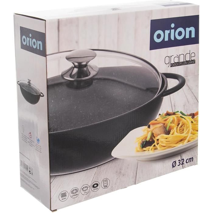 Wok - ORION - GRANDE WOK - 32 cm - Aluminium - Couvercle en verre inclus Wok - ORION - GRANDE WOK - 32 cm - Aluminium - Couvercle en verre inclus