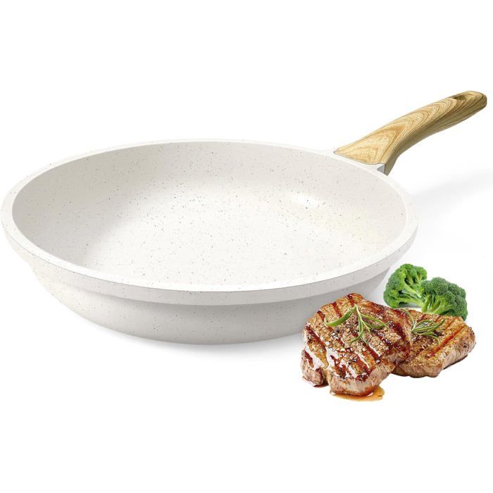 Poêle à frire antiadhésive (24 cm)Saine et non toxiqueAdaptée à linductionSans PFAS et PFOA Passe au lave-vaisselle