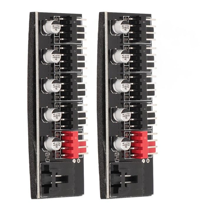 OMABETA Hub de ventilateur pour PC châssis PWM 12V 4 Pin 5 Voies contrôleur de refroidissement CPU compatible 3 Pin et 4 Pin