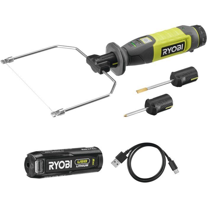 RYOBI Coupeur à fil chaud 4V USB Lithium batterie 2Ah + chargeur RHC4