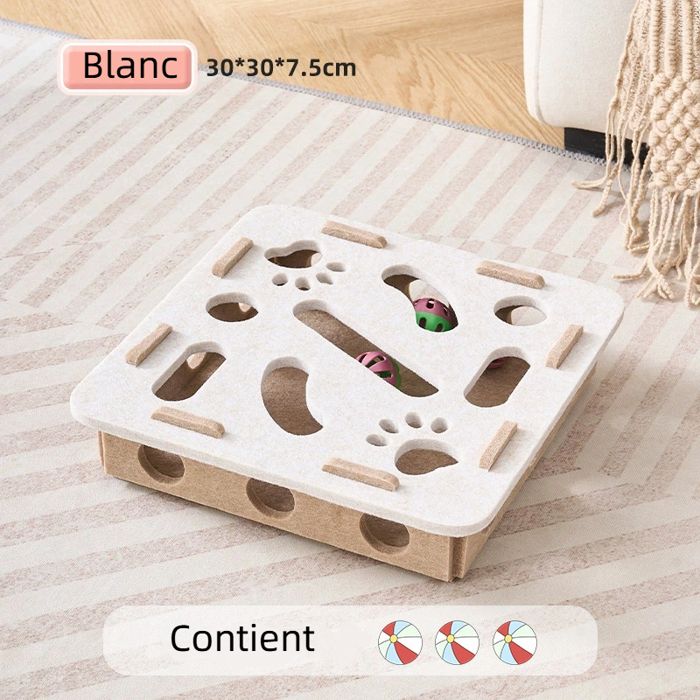 Comparer les prix de ECELEN Jouet pour Chat–Plaque de Jeu avec Boules et Trous pour Stimuler lEsprit des Chats-Type-6