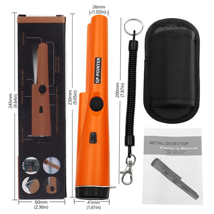 Détecteur de métaux - Portable - Ensemble orange