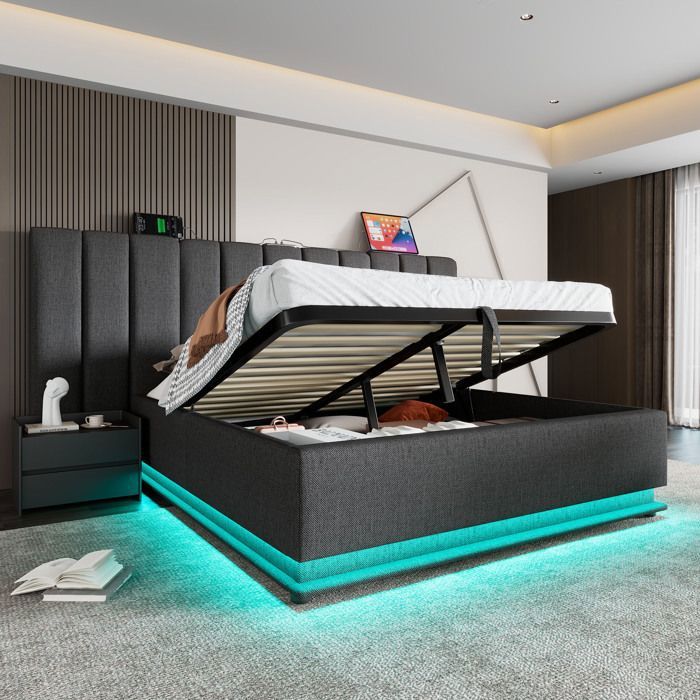 Seyakany Canapé 3 Places avec Table Rabattable et Ports USB, avec Porte-gobelets et Seyakany Canapé 3 Places avec Table Rabattable et Ports USB, avec Porte-gobelets et