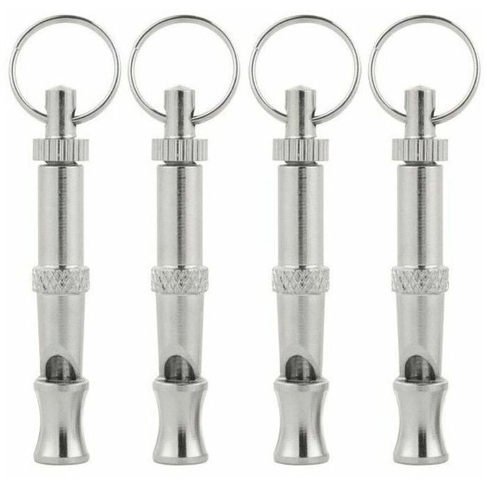 Sifflet anti-aboiements haute fréquence pour chien - Métal - Idéal pour lentraînement à lobéissance et les rappels - Lot de 4