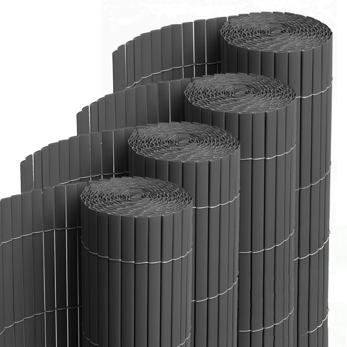 Vigevee Brise-vue en PVC - 160 x 300 cm - Triple renforcement intérieur - Brise-vue avec serre-câbles - Protection contre le vent - Pour balcon, jardin - Anthracite