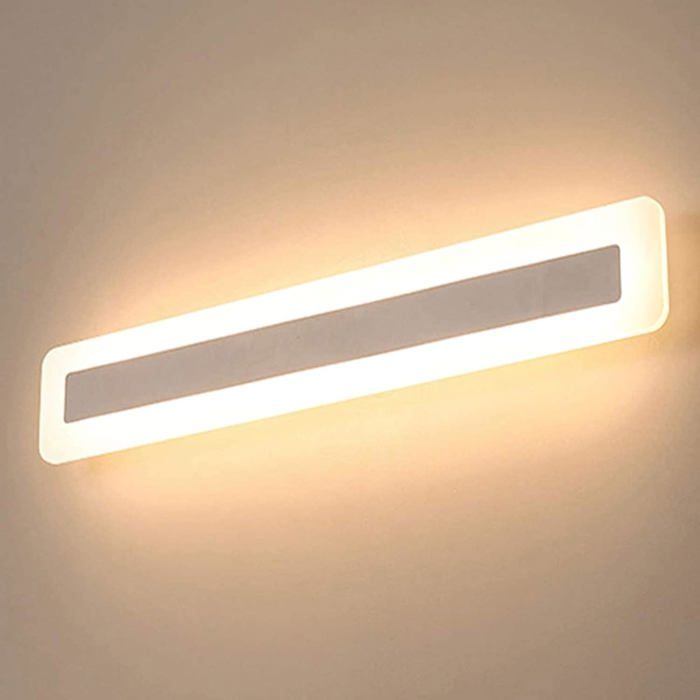Aigostar Luminaire LED Miroir Salle De Bain 40cm - 8W 560LM Blanc Chaud IP44, Applique Murale Noire