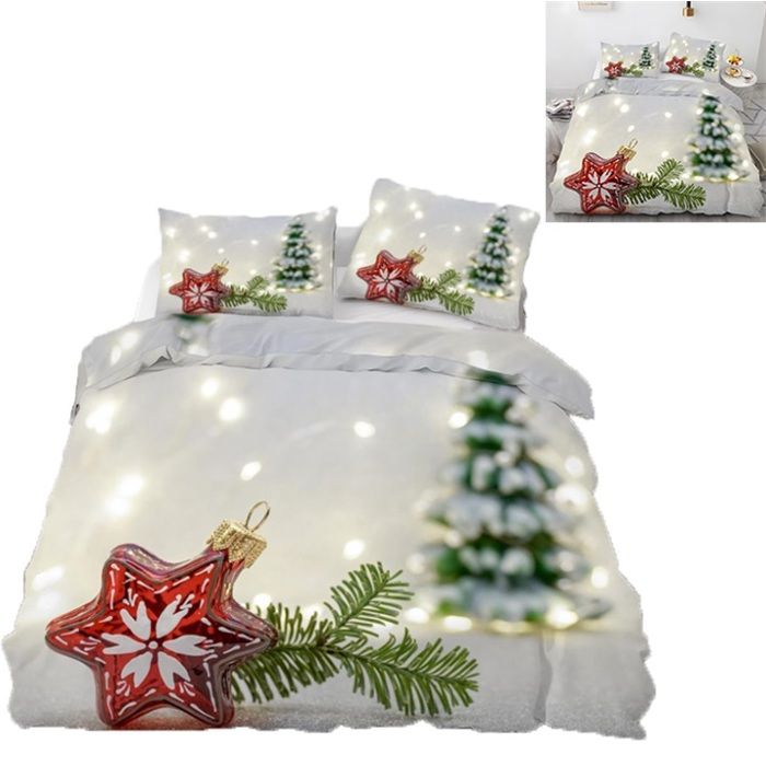PARURE DE COUETTE Housse de Couette Noël Parure de Lit 2 Personne 3D Thème de Noël Ensemble de Literie en Microfibre 220X240cm PARURE DE COUETTE Housse de Couette Noël Parure de Lit 2 Personne 3D Thème de Noël Ensemble de Literie en Microfibre 220X240cm