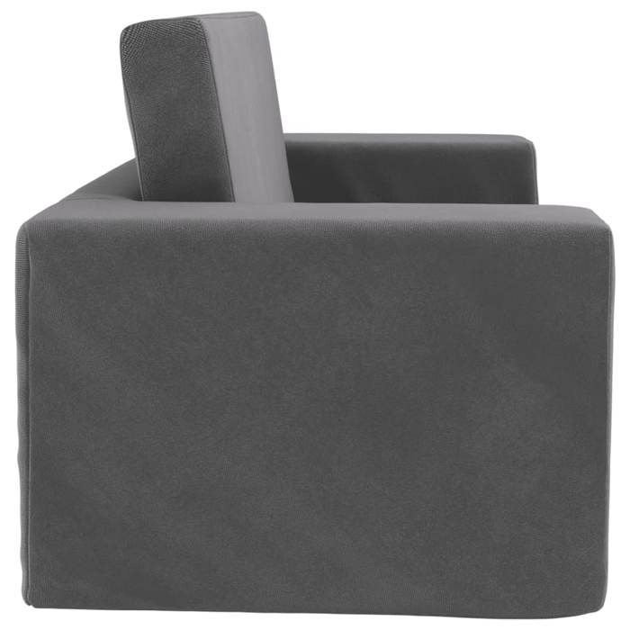 Black Friday Canapé-lit pour enfants/bébé - BURKE - 2 places - anthracite peluche douce BB206