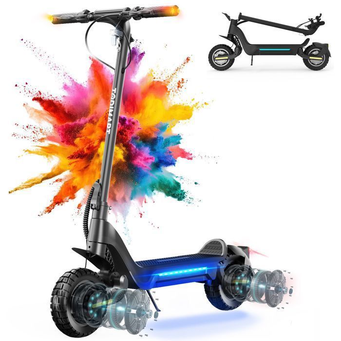 Trottinette électrique TODIMART X5S – 2000W double moteur autonomie 65-80km 50km/h tout terrain puissante pliable – pour adulte